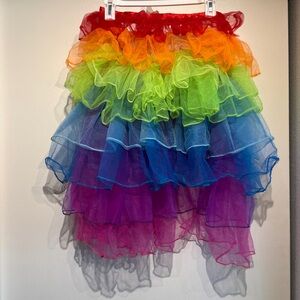 Rainbow Layered Tulle Bustle